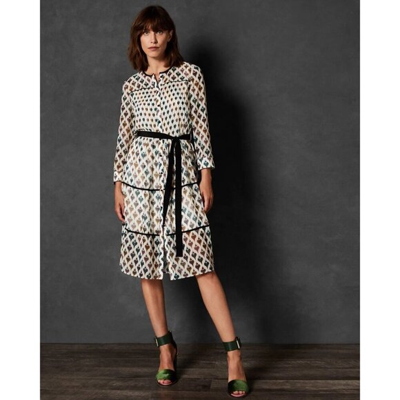 Ted Baker Colour By Number Ria Heart Print Shirt Dress - Picture 2 of 8